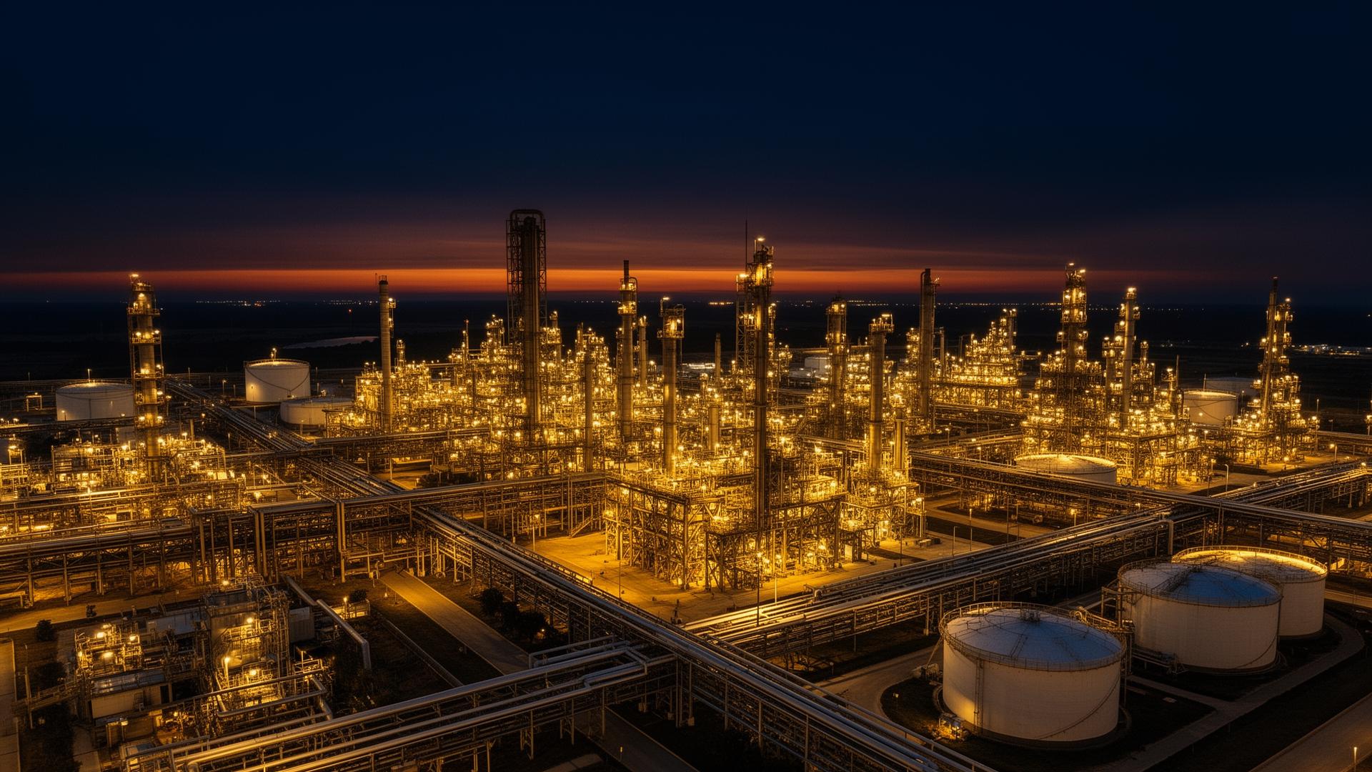 Energy infrastructure at twilight